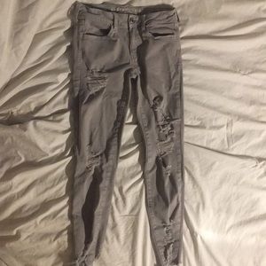 Distressed American Eagle Super Stretch Jeggings